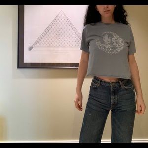 Hand painted baby blue desert tee